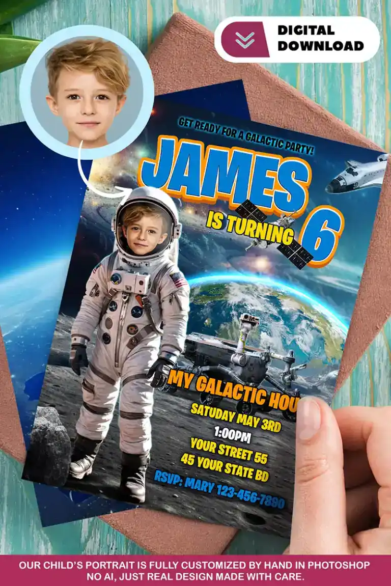 astronaut birthday invitation