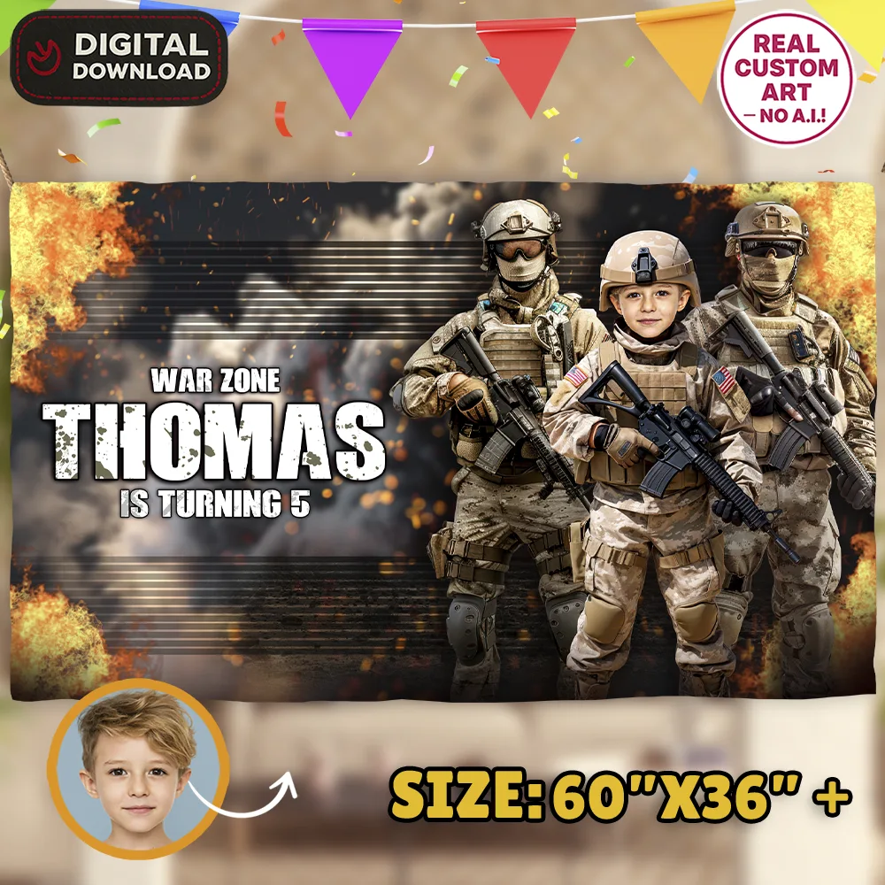 Personalized Gamer Shooter Birthday Banner – Custom Army Party Photo Decoration – Delivered in 24h – Digital File 1 Personalized Gamer Shooter Birthday Banner – Custom Army Party Photo Decoration – Delivered in 24h – Digital File
