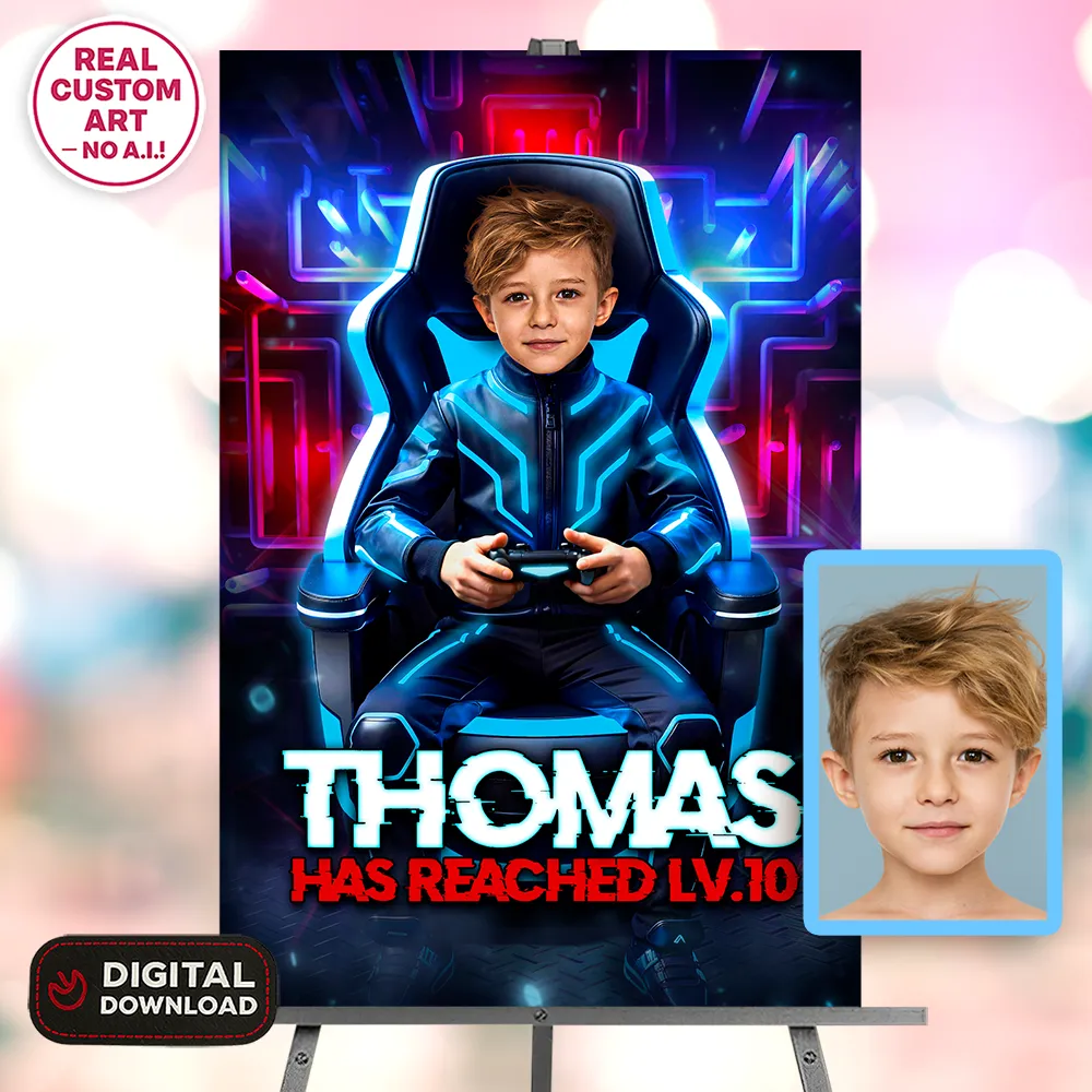 Personalized Gamer Birthday Welcome Sign – Custom Video Game Theme Party Decoration – Delivered in 24h – Digital File 3 Personalized Gamer Birthday Welcome Sign – Custom Video Game Theme Party Decoration – Delivered in 24h – Digital File - Image 3