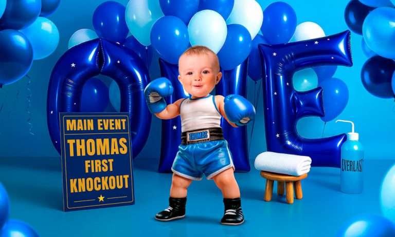 First Round! Boxing-Themed First Birthday Party