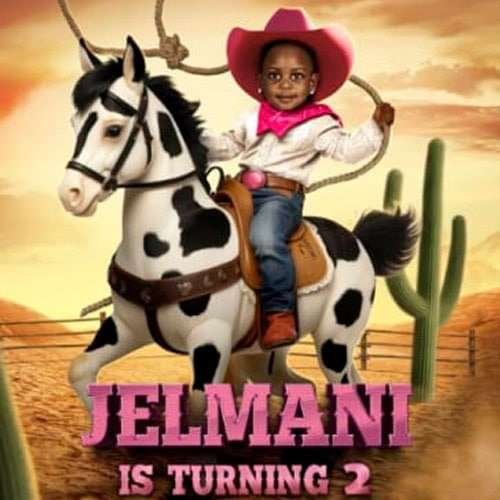 Custom digital birthday invitation – Cowgirl – real order completed for a client by Alice Magic Party