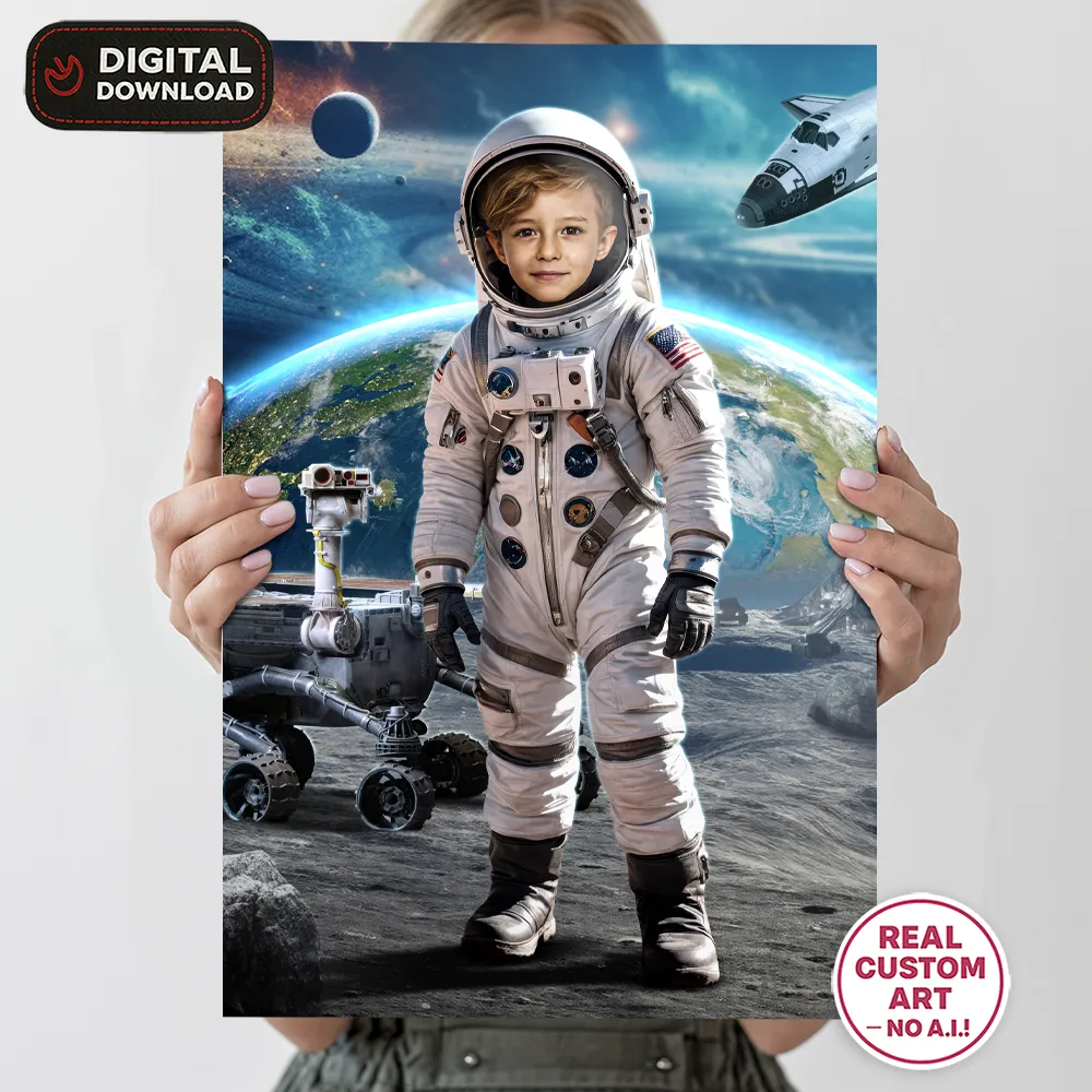 Personalized Astronaut Portrait for Kids – Custom Space Theme Digital Artwork – Delivered in 24h – Digital File 2 Personalized Astronaut Portrait for Kids – Custom Space Theme Digital Artwork – Delivered in 24h – Digital File