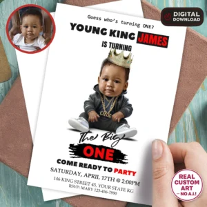 Custom Young King Birthday Invitation