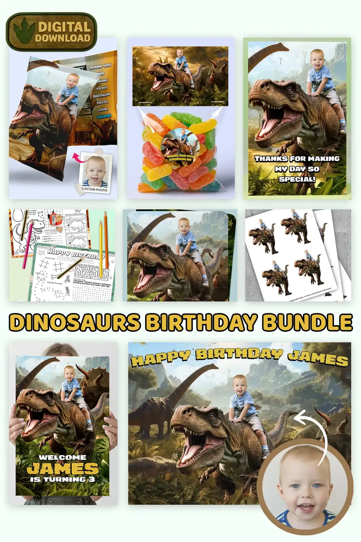 Free Dinosaur Coloring Pages (Printable Activity for Birthday Fun)