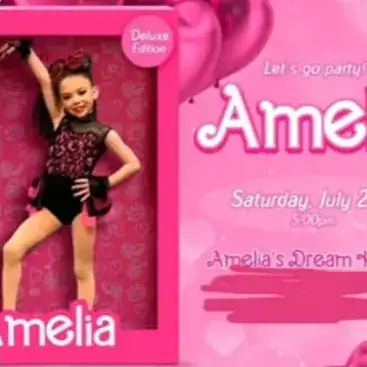 Personalized digital birthday invitation – doll box – real order completed for a client by Alice Magic Party