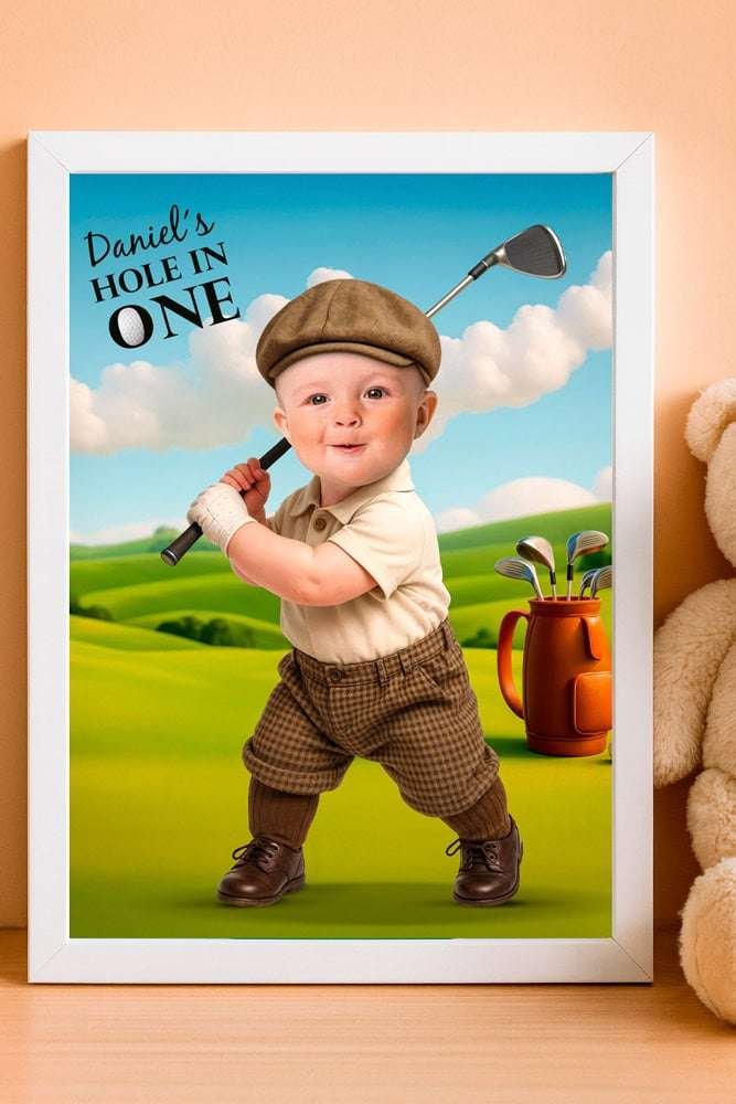 Collage of personalized elements with baby's photo