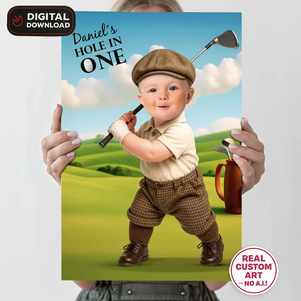 Personalized Golf Birthday Welcome Sign – Hole in One Theme – Custom Party Decoration – Delivered in 24h – Digital File 2 Personalized Golf Birthday Welcome Sign – Hole in One Theme – Custom Party Decoration – Delivered in 24h – Digital File - Image 2
