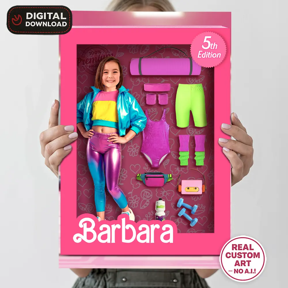 Personalized Gymnastics Doll Box Poster for Girls – Custom Sports Theme Party Decoration – Delivered in 24h – Digital File 3 Personalized Gymnastics Doll Box Poster for Girls – Custom Sports Theme Party Decoration – Delivered in 24h – Digital File