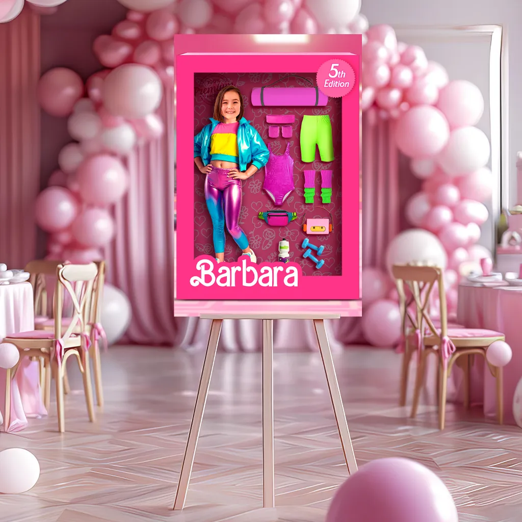 Personalized Gymnastics Doll Box Poster for Girls – Custom Sports Theme Party Decoration – Delivered in 24h – Digital File 2 Personalized Gymnastics Doll Box Poster for Girls – Custom Sports Theme Party Decoration – Delivered in 24h – Digital File