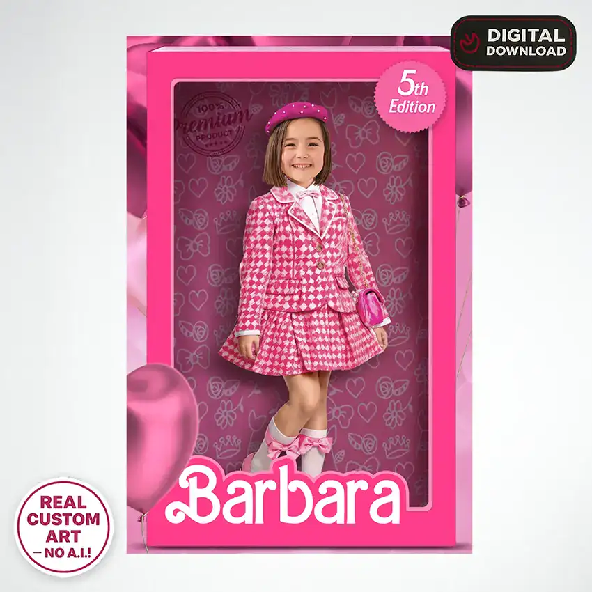 Personalized Doll Box Welcome Sign for Girls – Custom Party Theme Decoration – Delivered in 24h – Digital File 4 Custom Doll Box Welcome Sign for Girls