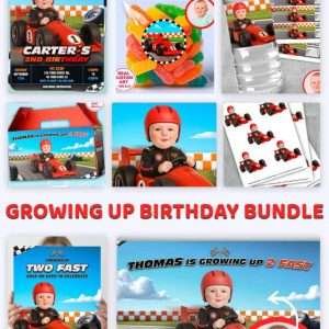 Growing Two Fast Birthday Party Bundle – Personalized Digital Design Pack