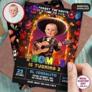 Custom Mariachi Birthday Invitation – Personalized Mexican Music Theme Party Design – Delivered in 24h – Digital File