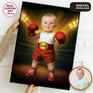 Custom Baby Boxer Portrait Gift