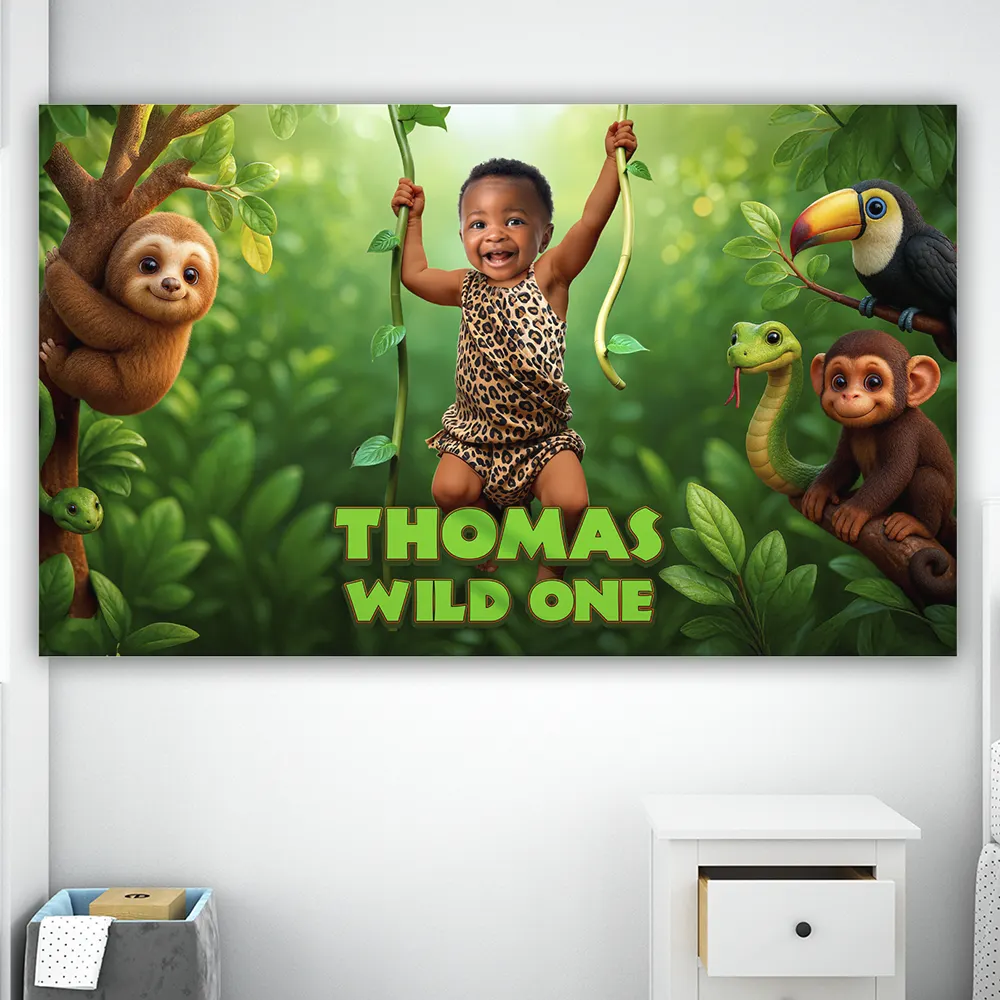 Custom Baby Wild One Birthday Banner – Custom Safari Theme Party Decoration – Delivered in 24h – Digital File 2 Personalized Baby Wild One Birthday Banner – Custom Safari Theme Party Decoration – Delivered in 24h – Digital File
