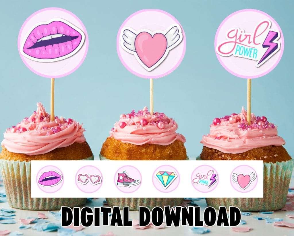 Doll Box Cupcake Toppers – Instant Download
