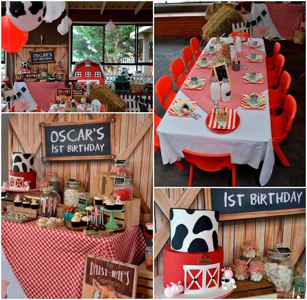 Best First and Second Birthday Party Ideas for Boys and Girls 150 Barnyard farm birthday party decoration ideas