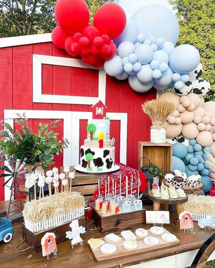 Best First and Second Birthday Party Ideas for Boys and Girls 156 Barnyard farm birthday party decoration ideas