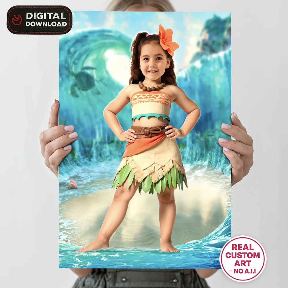 Personalized Island Adventure Princess Portrait – Custom Princess Birthday Digital Artwork – Delivered in 24h – Digital File 2 Personalized Island Adventure Princess Portrait – Custom Princess Birthday Digital Artwork – Delivered in 24h – Digital File