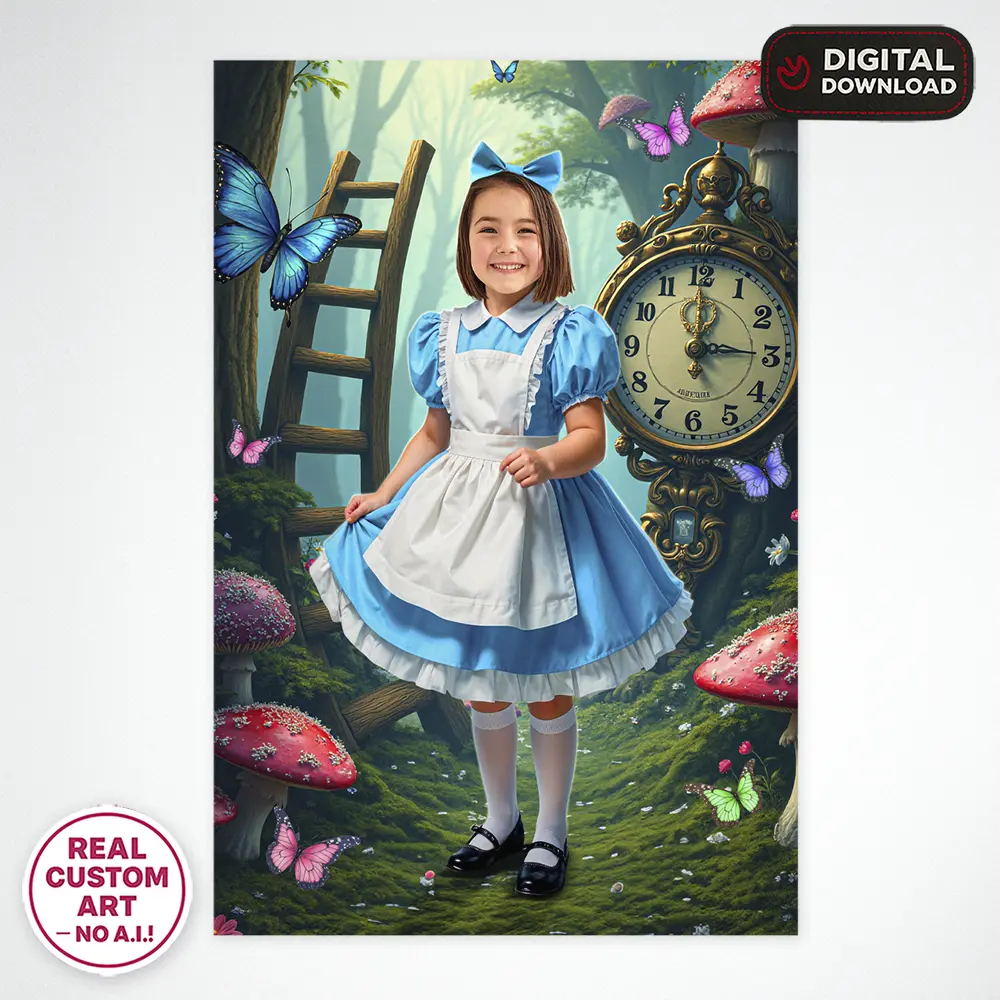 Personalized Tea Party Princess Portrait for Kids – Custom Princess Birthday Digital Artwork – Delivered in 24h – Digital File 3 Personalized Tea Party Princess Portrait for Kids – Custom Princess Birthday Digital Artwork – Delivered in 24h – Digital File