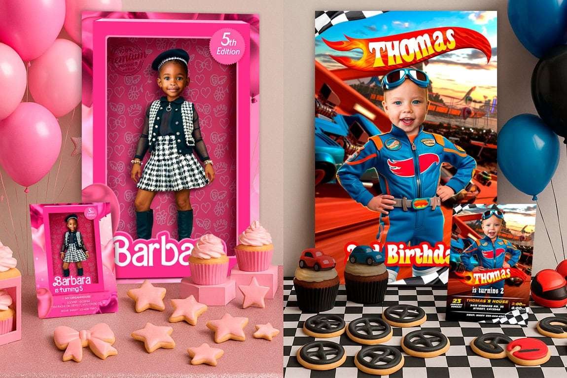 Two birthday spotlight moments: separate candle wishes and personalized banners