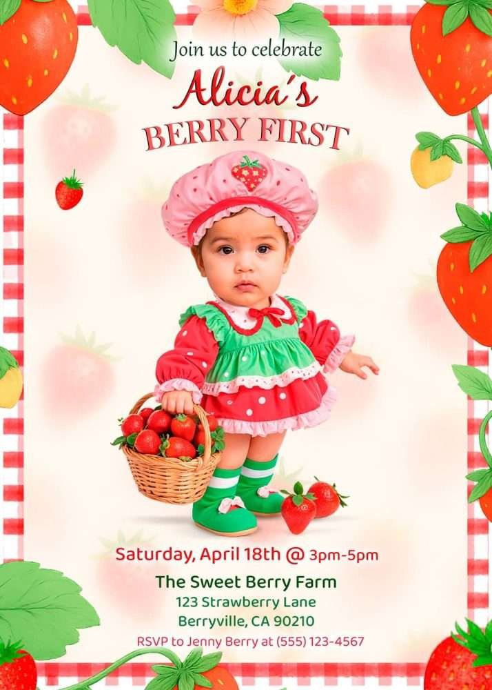 Berry First Birthday celebration with strawberry theme