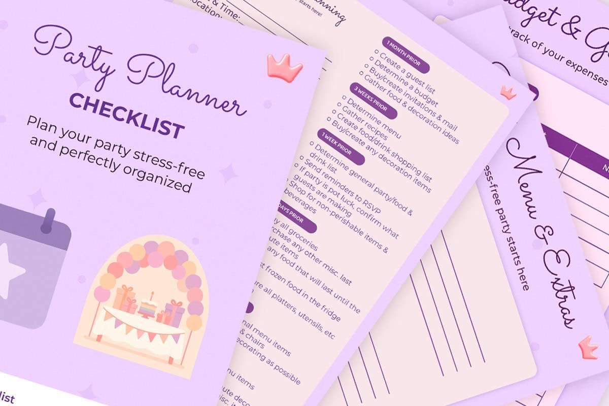 Busy mom checklist and construction theme planning items