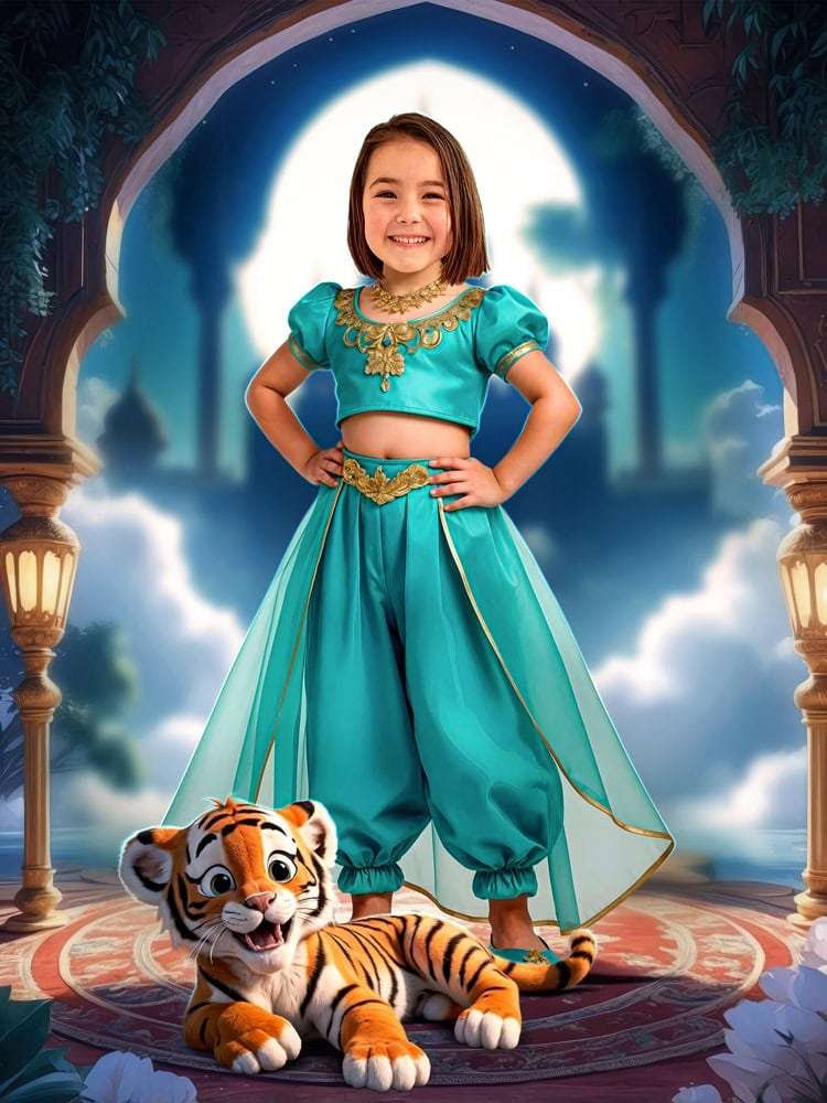 Brave Sister Princess — warm tones, cozy winter outfit, strong character