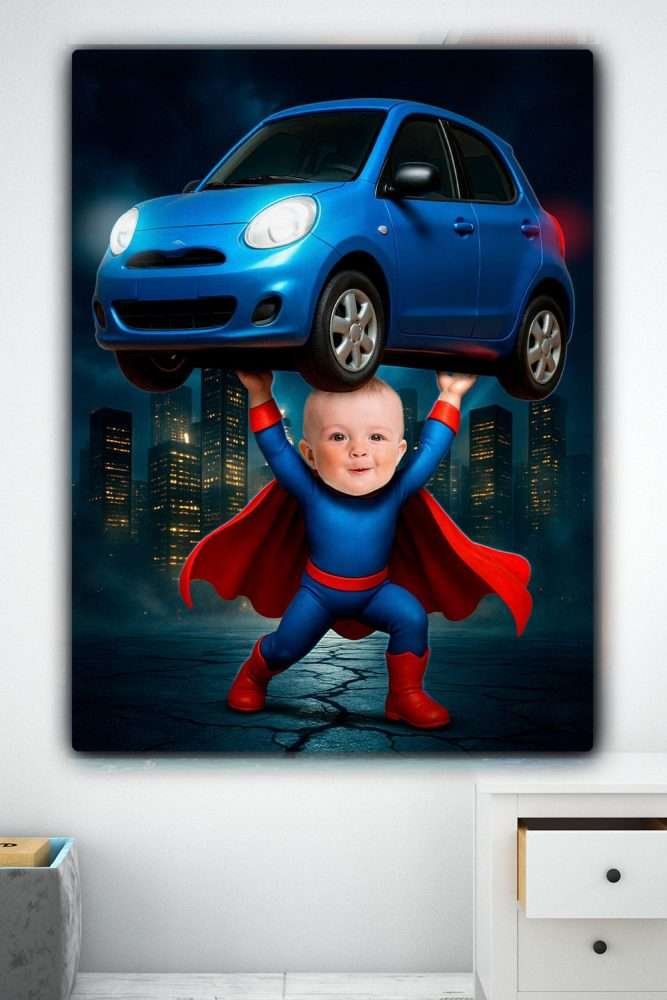 🦸♂️ Personalized Baby Superhero Portrait (Night Edition) – Custom Digital Artwork – Made to Order File 3 🦸♂️ Personalized Baby Superhero Portrait Night Edition