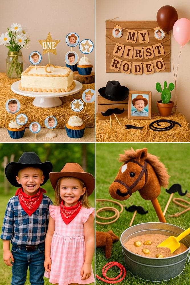 First Rodeo Birthday Party Ideas & Printable Decorations with Photo