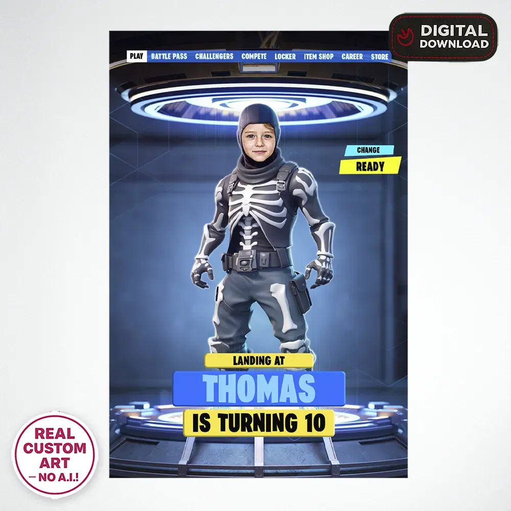 Battle Royale Hero Portrait for Kids – Custom Gamer Welcome Sign With Photo – Delivered in 24h – Digital File 3 Battle Royale Hero Portrait for Kids – Custom Gamer Welcome Sign With Photo – Delivered in 24h – Digital File