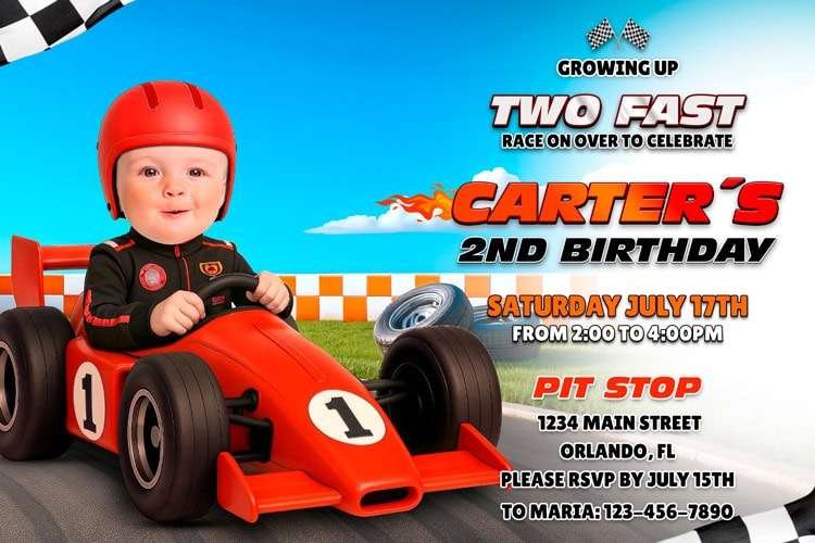 Growing up 2 Fast birthday invitations
