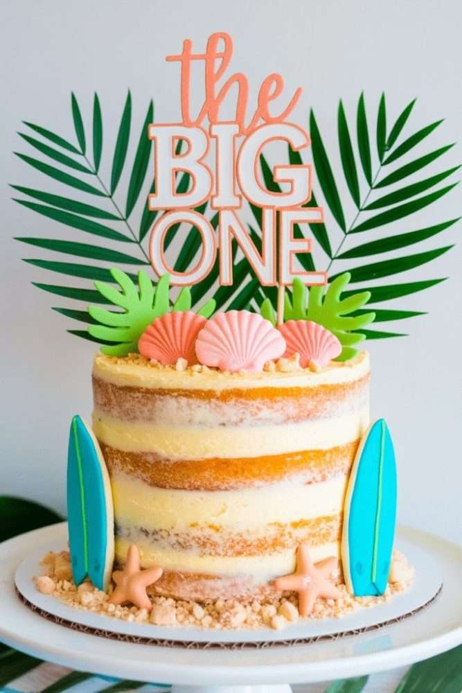 Best First and Second Birthday Party Ideas for Boys and Girls 135 The Big ONE surf birthday party setup
