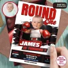 Personalized Baby Boxer “Round One” Birthday Invitation with Red Background – Custom Boxing Theme Party Design – Delivered in 24h – Digital File 2 Personalized Baby Boxer Round One Birthday Invitation with Red Background