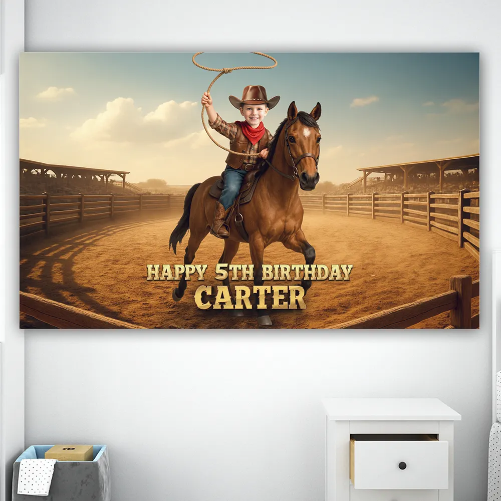 Personalized Rodeo Cowboy Birthday Banner – Custom Western Party Decoration – Delivered in 24h – Digital File 2 Personalized Rodeo Cowboy Birthday Banner – Custom Western Party Decoration – Delivered in 24h – Digital File