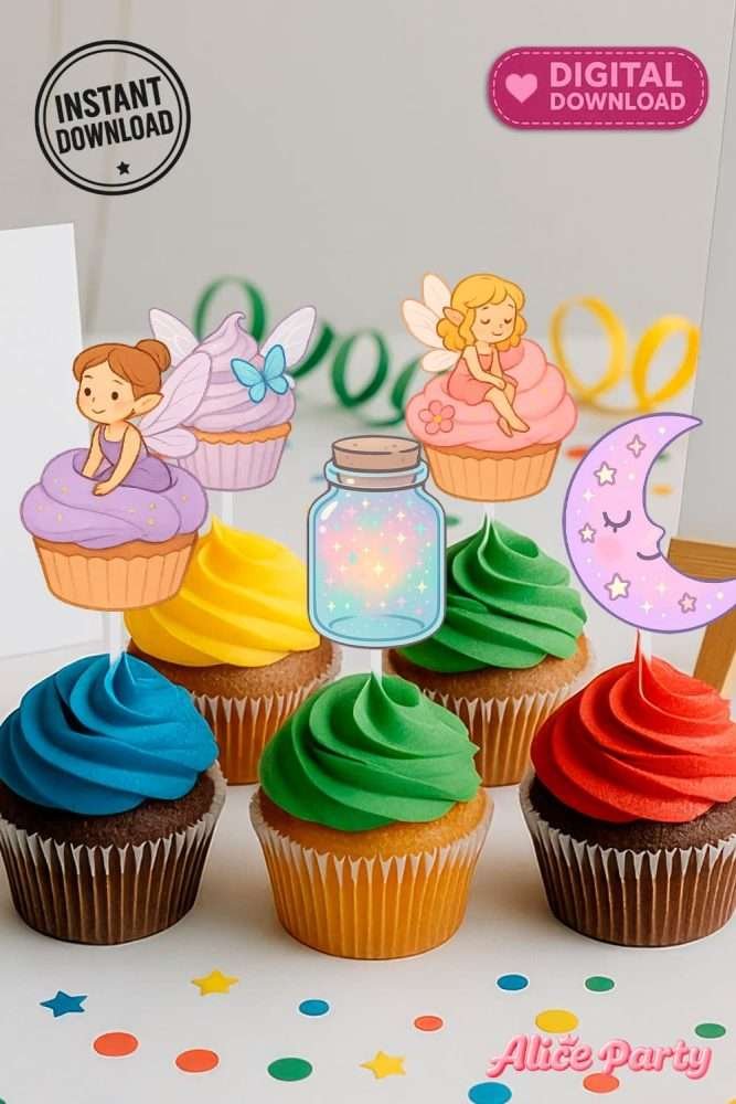 Baby Fairy Cupcake Toppers – Fairy First Theme Party Decorations – Instant Download 2 Baby Fairy Cupcake Toppers – Fairy First Theme Party Decorations – Instant Download
