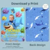 Personalized Little Shark Birthday Invitation with Photo – 1st Birthday Invite for Boys or Girls – Delivered in 24h – Digital File 5 Little Shark Birthday Invitation with Photo – Delivered in 24h.