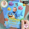 Personalized Little Shark Birthday Invitation with Photo – 1st Birthday Invite for Boys or Girls – Delivered in 24h – Digital File 2 Little Shark Birthday Invitation with Photo – Delivered in 24h.