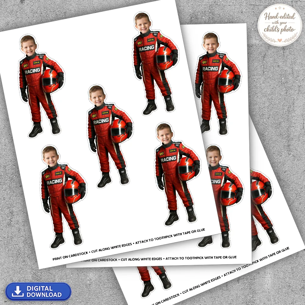Personalized Monster Truck Driver Cupcake Toppers – Birthday Party Decoration – Delivered in 24h – Digital File 3 Personalized Monster Truck Driver Cupcake Toppers – Birthday Party Decoration – Delivered in 24h – Digital File - Image 3