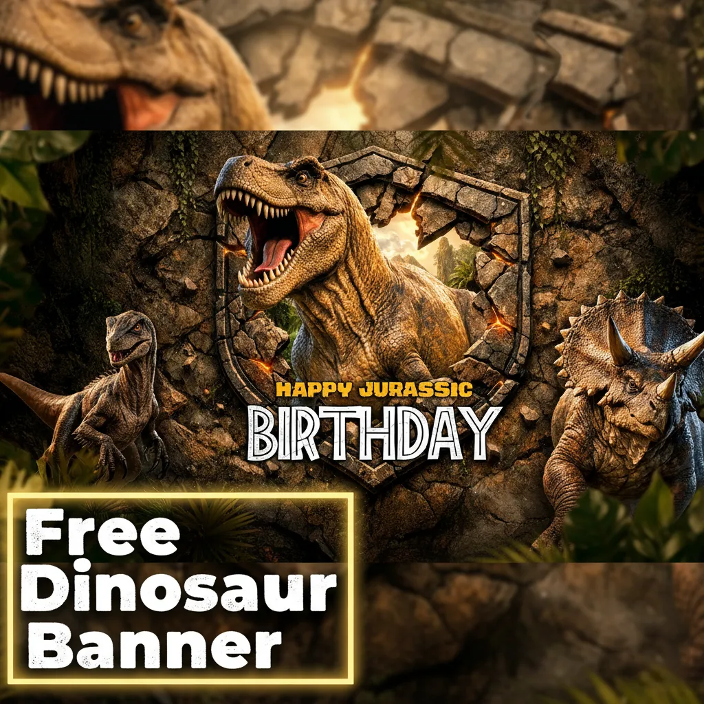Ranger Raptor Dinosaur Invitation | Custom Dino Park Birthday 6 free donosaur birthday banner, jurassic party decor | Alice Magic Party