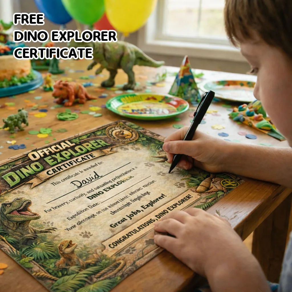 Ranger Raptor Dinosaur Invitation | Custom Dino Park Birthday 7 Dinosaur digital certificate kids birthday