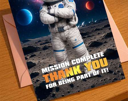 Astronaut thank you cards