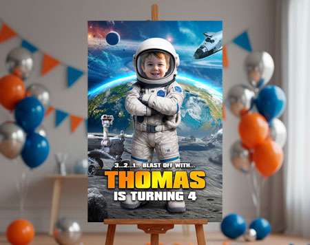 Astronaut welcome sign