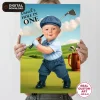 Blue Golf Birthday Welcome Sign | Hole in One Party 3 personalized baby golf hole in one birthday welcome sign with photo hole in one baby birthday decoration kids
