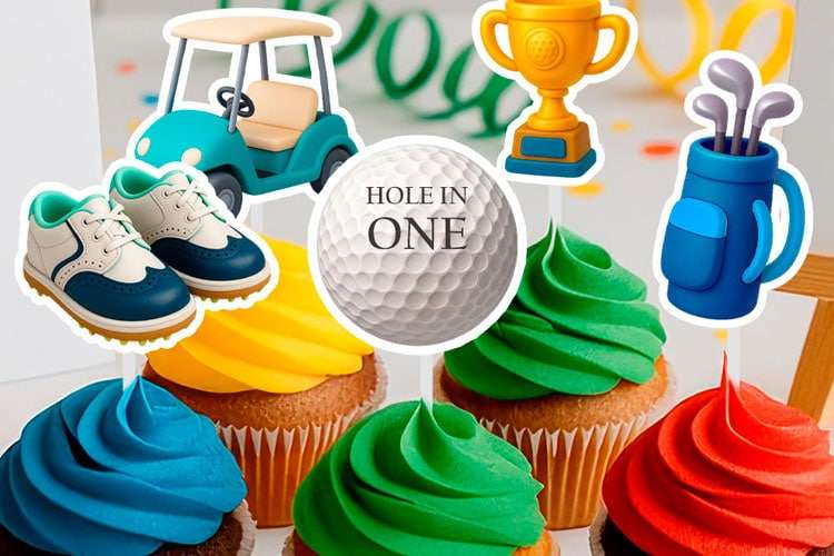 Hole-in-One Cupcake Toppers