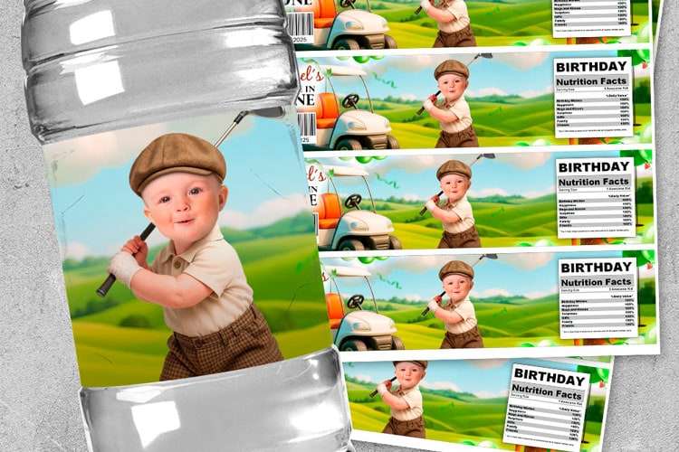 Hole-in-One Bottle Label Stickers