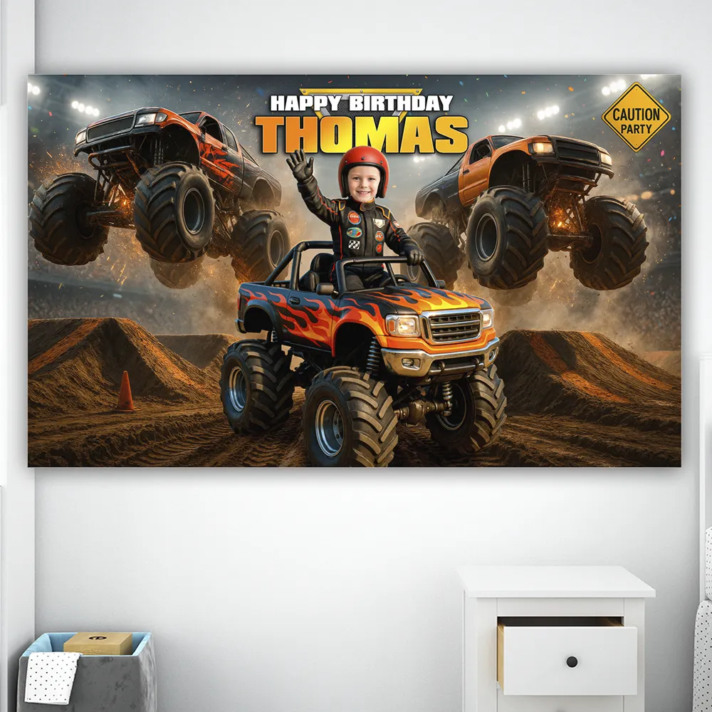Personalized Monster Truck Driver Birthday Banner – Custom Off-Road Party Decoration – Delivered in 24h – Digital File 2 Personalized Monster Truck Driver Birthday Banner – Custom Off-Road Party Decoration – Delivered in 24h – Digital File - Image 2