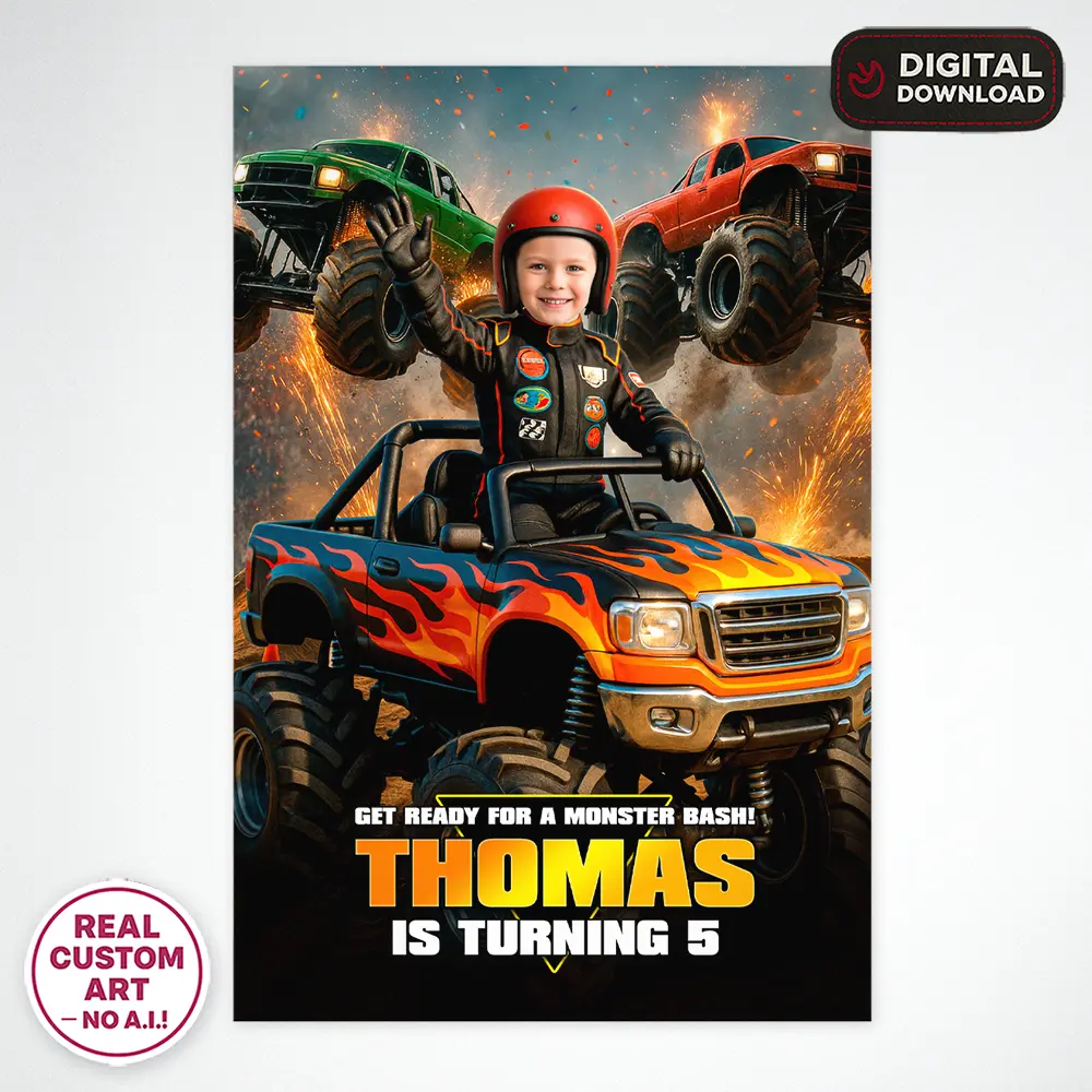 Epic Monster Truck Driver Welcome Sign – Custom Off-Road Party Poster – Delivered in 24h – Digital File 3 Epic Monster Truck Racing Welcome Sign – Custom Off-Road Party Poster – Delivered in 24h – Digital File