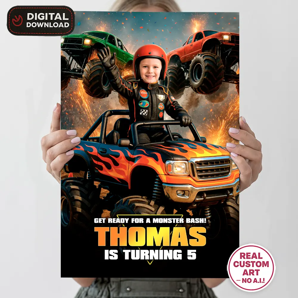 Epic Monster Truck Driver Welcome Sign – Custom Off-Road Party Poster – Delivered in 24h – Digital File 2 Epic Monster Truck Driver Welcome Sign – Custom Off-Road Party Poster – Delivered in 24h – Digital File - Image 2