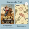 First Rodeo Lasso Invitation | Cowboy Horse Photo Invite 6 Personalized First Rodeo Cowboy Birthday Invitation – Custom Western Photo Invitation – Delivered in 24h – Digital File