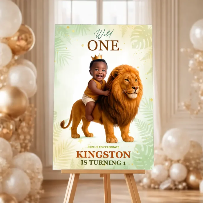 Wild One Photo Welcome Sign – Personalized Wild One Party Decor (24h Delivery) – Digital Download